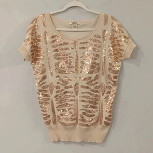 Arden‎ B. Sequin Short Sleeve Sweater size XS